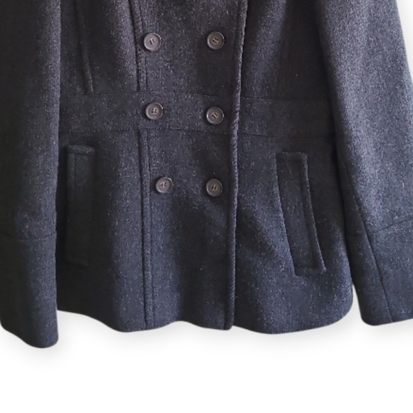 J. Crew Women's Stadium Cloth Double-Breasted Wool Blend Jacket Peacoat Charcoal - Picture 10 of 17